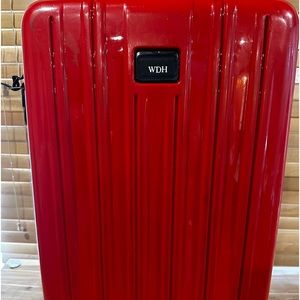 TUMI luggage V4 check in size. 28"H x 19"W x 11"D.